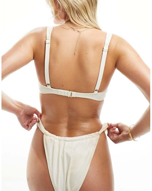 South Beach Natural Ruched Underwire Bikini Top