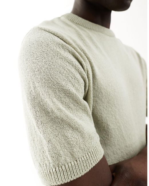 ASOS – locker geschnittenes strick-t-shirt in Gray für Herren