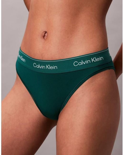 Calvin Klein Green Icon Cotton Modal Tanga Thong