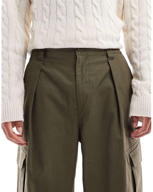 ASOS Natural Loose Pull On Cargo Pants for men
