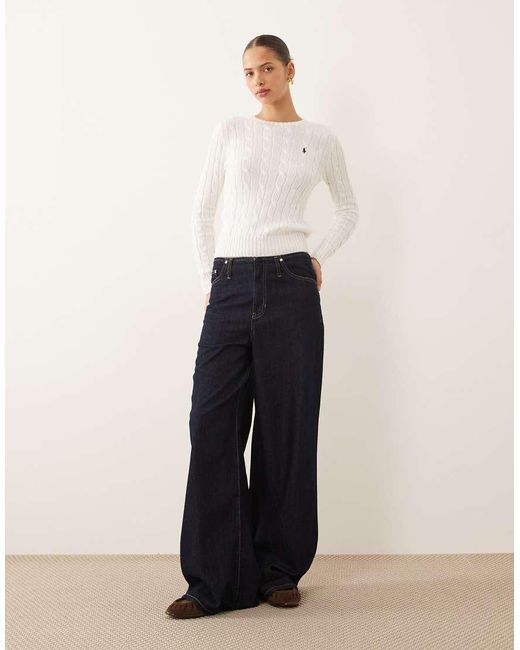 Polo Ralph Lauren Natural Julianna Icon Logo Cotton Cable Knit Jumper