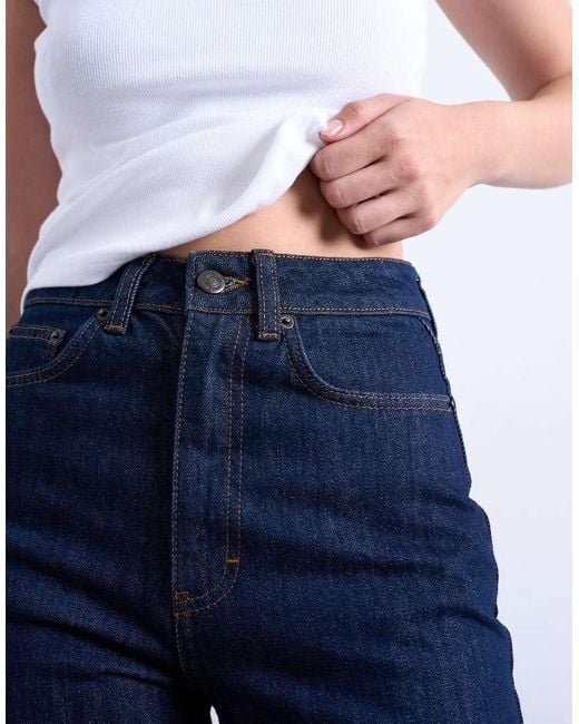 TOPSHOP Blue Original Mom High Rise Jean