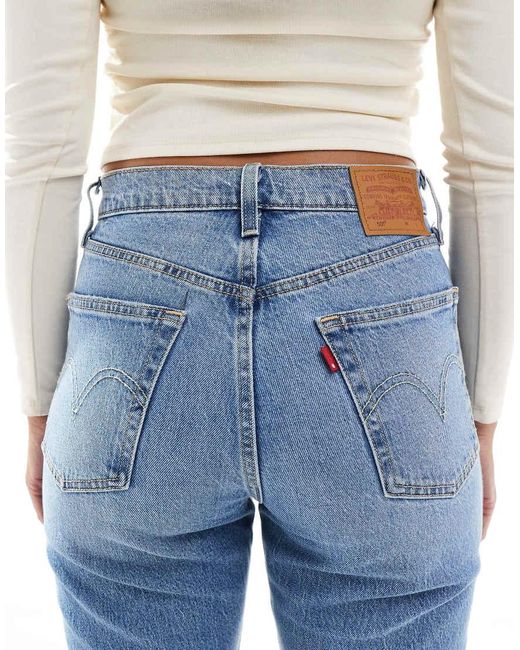 Vaqueros Capri De Corte Recto Con Lavado Azul Medio 501 De Levi's de color Blue