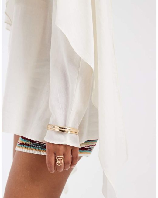 ASOS White Chiffon Scarf Detail Sheer Blouse