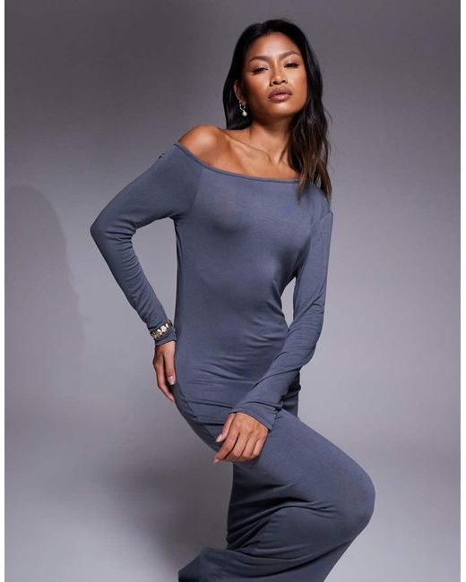 ASOS Blue Cowl Open Back Maxi Dress
