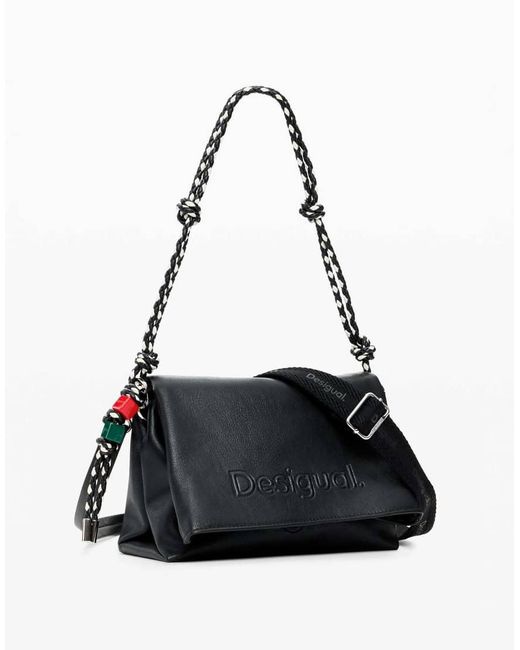 Desigual Black Medium Logo Charm Bag