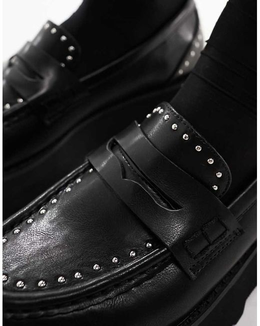 Raid Black Jacina Studded Chunky Loafers