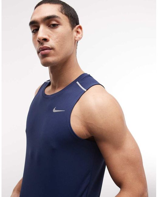 Nike Blue Miler Dri-fit Vest for men