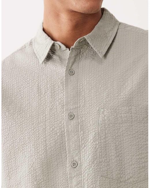 ASOS Gray Relaxed Seersucker Shirt for men