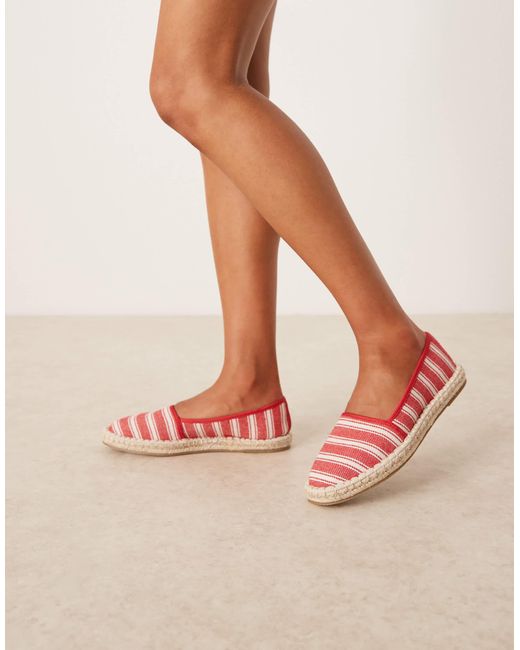 Joey - espadrilles fermées à rayures - rouge ASOS en coloris Natural