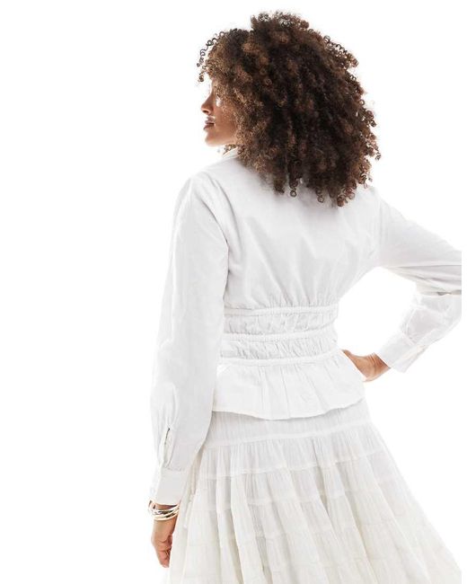 Miss Selfridge White Tie Front Poplin Shirt