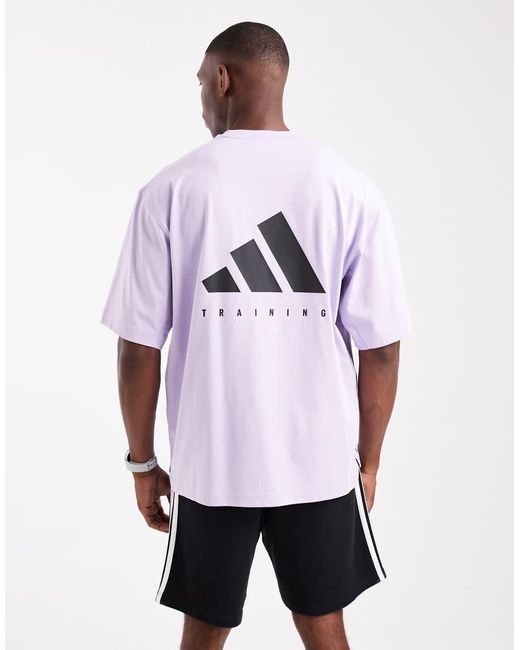 Adidas Originals Purple Adidas Training Power Oversize Tee for men