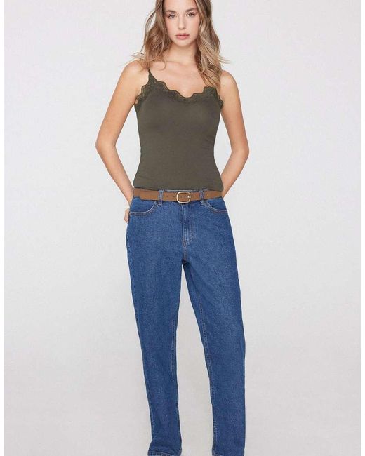 Tezenis Green Viscose And Lace Camisole