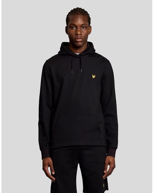 Lyle & Scott Black Mid Layers Fly Fleece Hoodie for men