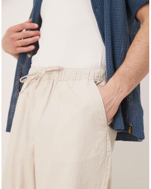 ASOS Gray baggy Linen Blend Pants for men