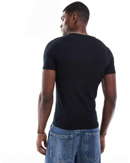 ASOS Blue Essentials 2 Pack Muscle Fit T-Shirts for men