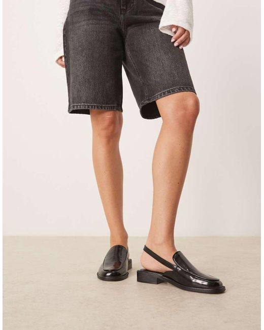 ASOS Black Marcella Slingback Loafers