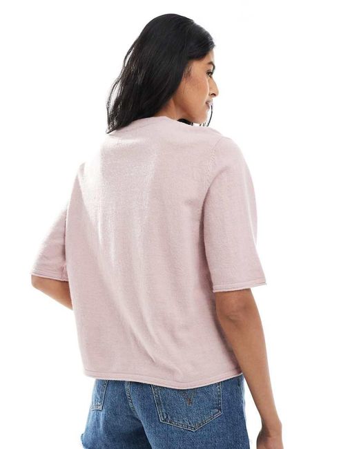 ONLY Pink Short Sleeve Knitted Cardigan