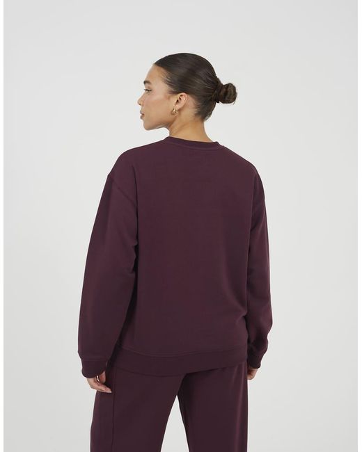 Brave Soul Purple Contrast Stripe Panel Crew Neck Sweatshirt