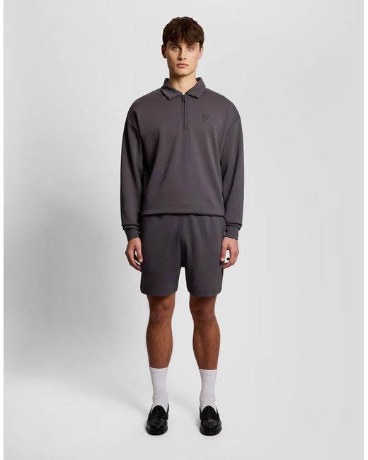 Lyle & Scott Blue Mid Layers Relaxed Collared Interlock Sweatshirt for men