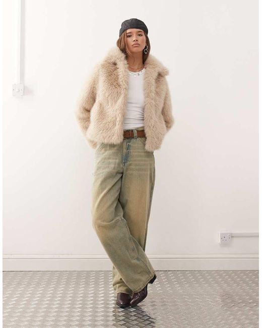Noisy May Natural Faux Fur Jacket
