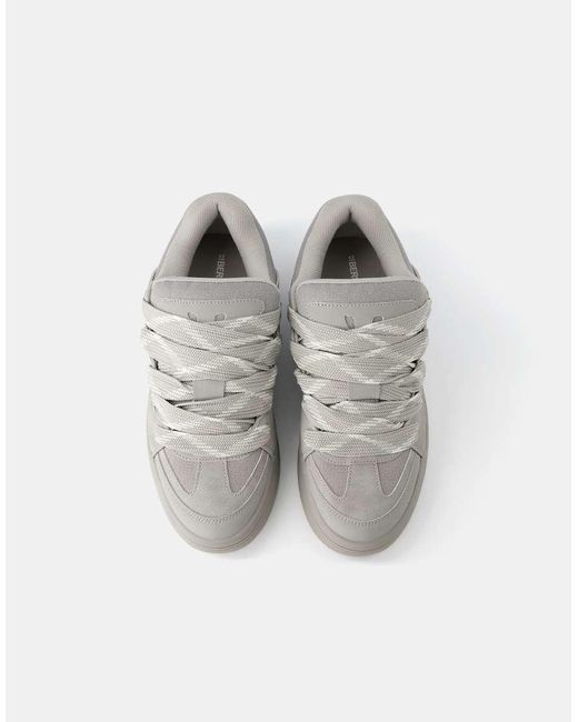 Bershka Gray Chunky Skater Trainers for men
