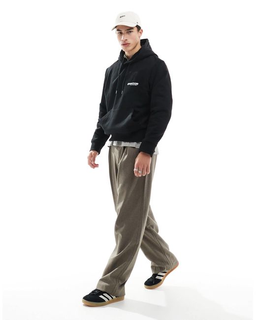 Jack & Jones Black Oversized Hoodie With Text Backprint for men