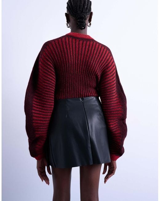 TOPSHOP Faux Leather Tailored Mini Skirt