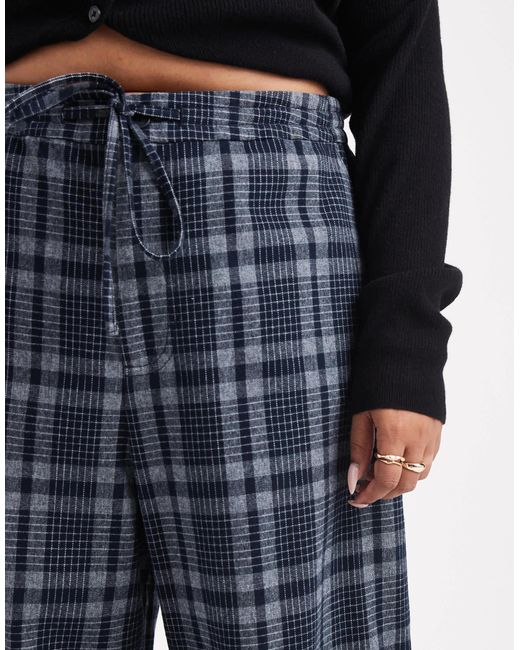 ASOS Blue Curve – karierte, gebürstete hose