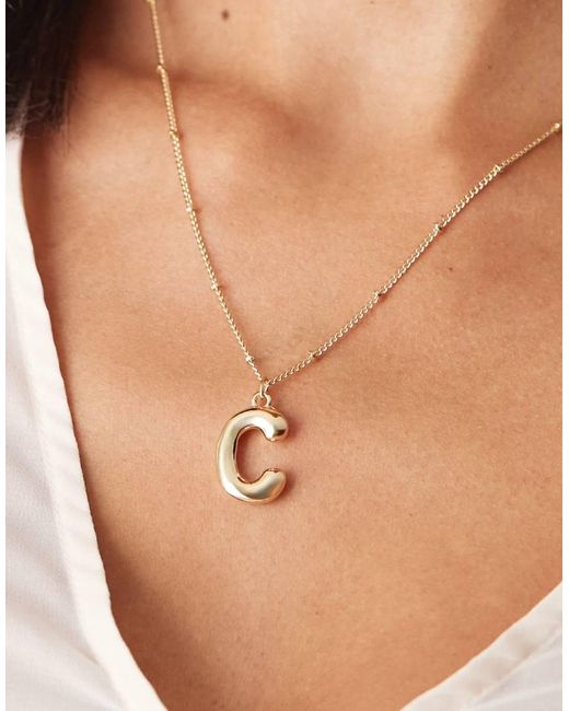 Pieces Brown Bubble Initial 'C' Necklace