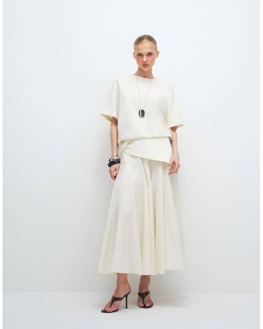 ASOS Natural Textured Jersey Oversized T-Shirt