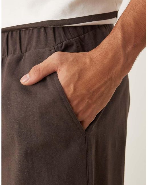 ASOS Baggy Linen Mix Trousers in Natural for Men Lyst UK