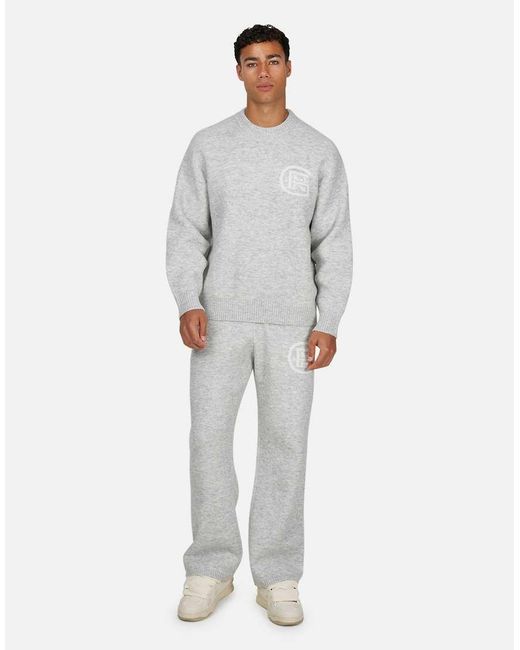 Good For Nothing Gray Knitted Crew Neck Sweatshirt for men