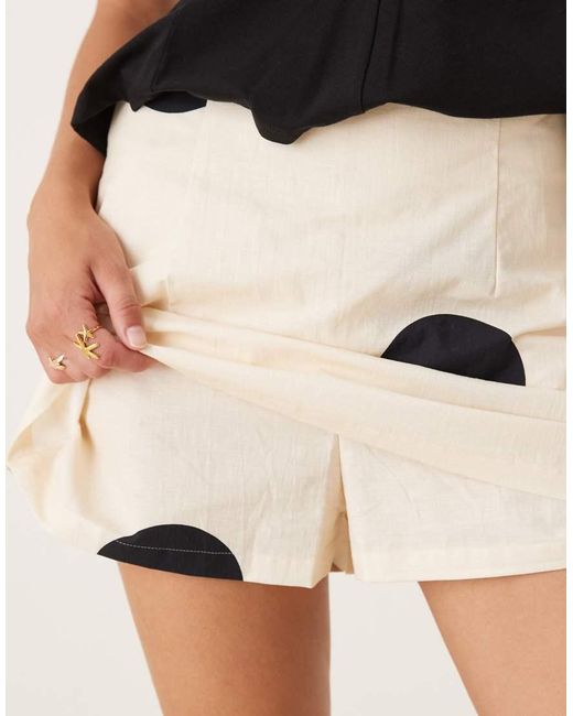 ASOS Natural Linen Blend Mini Skort