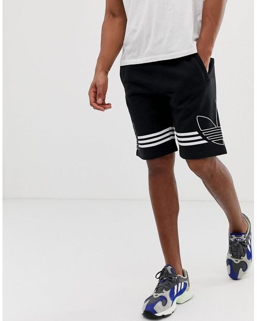 Adidas originals 3-stripe cheap jersey shorts in black