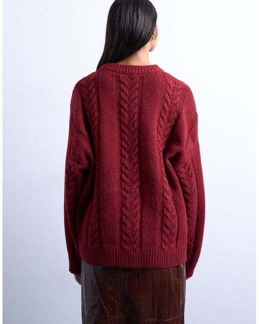 TOPSHOP Red – oversize-strickpullover