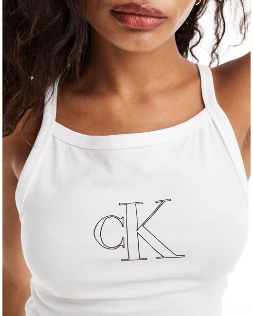 Calvin Klein White Outline Logo Vest