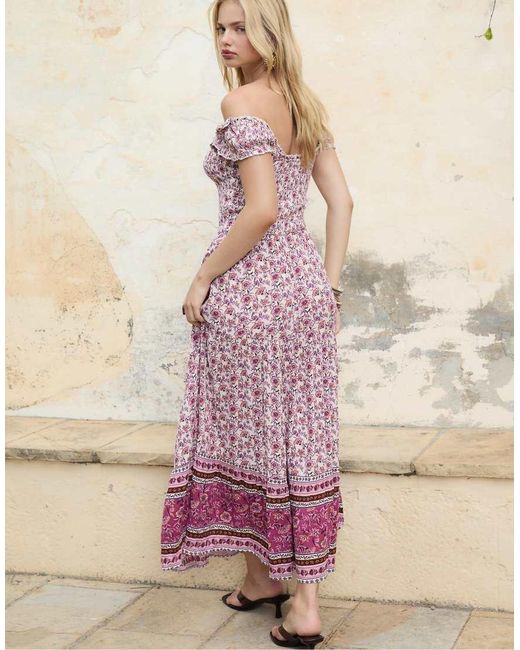 Stradivarius Zwierige Lange Jurk Met Print in het Pink