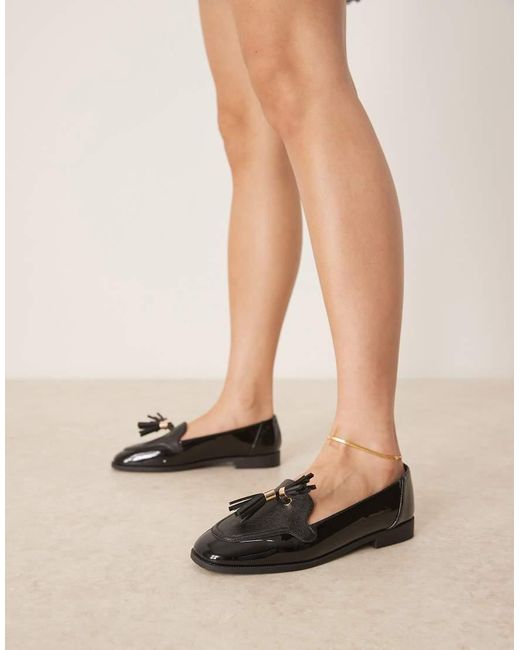 Zapatos Negros Planos Con Detalle De Borlas Mermaid De ASOS de color Black