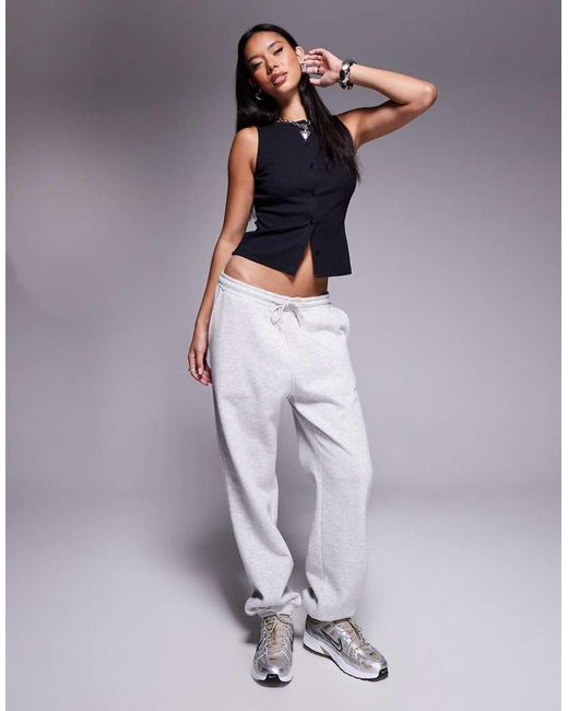 ASOS Geribbelde Tanktop Met Wijde Hals En Knoopsluiting in het Blue