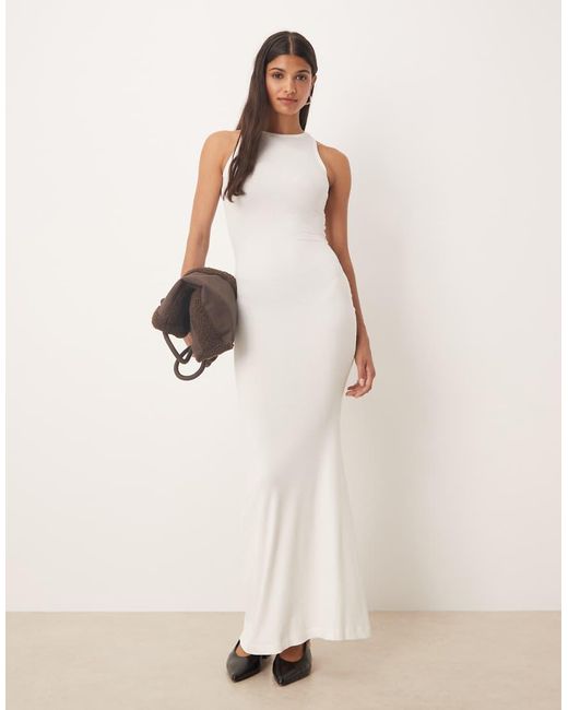 agon® Natural Crew Neck Maxi Dress