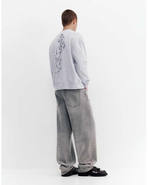 Pull&Bear White New York Sweatshirt for men