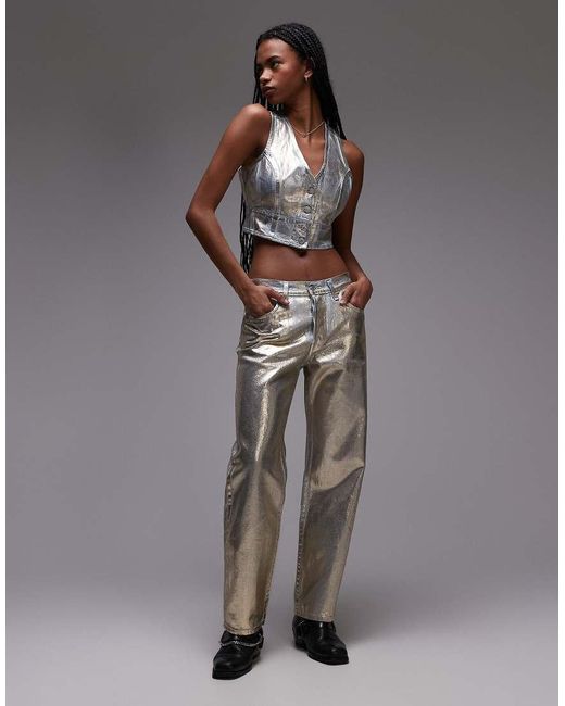 Vaqueros Metalizado De Corte Hasta El Tobillo Y Estilo Años 90 501 De (Parte De Un Conjunto) Levi's de color Gray