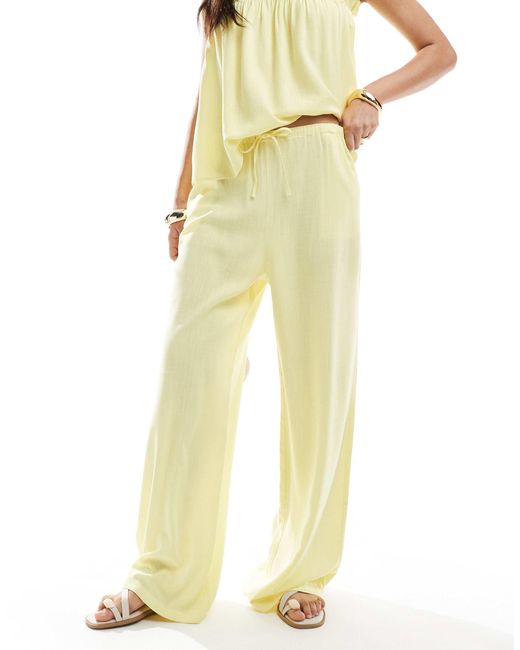 Pantalon large d'ensemble aspect lin - babeurre ASOS en coloris Metallic