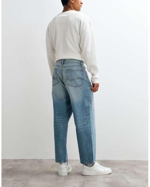 ASOS Blue Relaxed Tapered Jeans for men