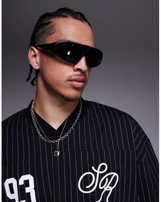 ASOS – festival-racer-sonnenbrille in Black für Herren