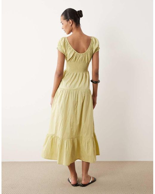 Wednesday's Girl Natural Tiered Midaxi Dress
