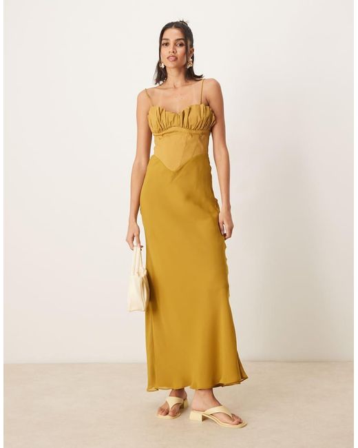ASOS Hoogsluitende Midaxi-Jurk in het Metallic