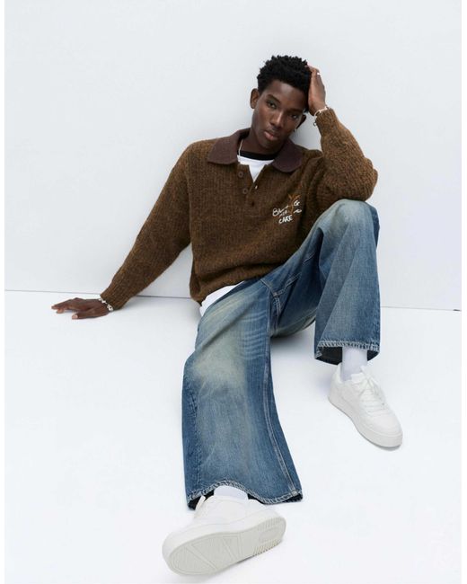 Pull&Bear – e sneaker mit dicker profilsohle in White für Herren