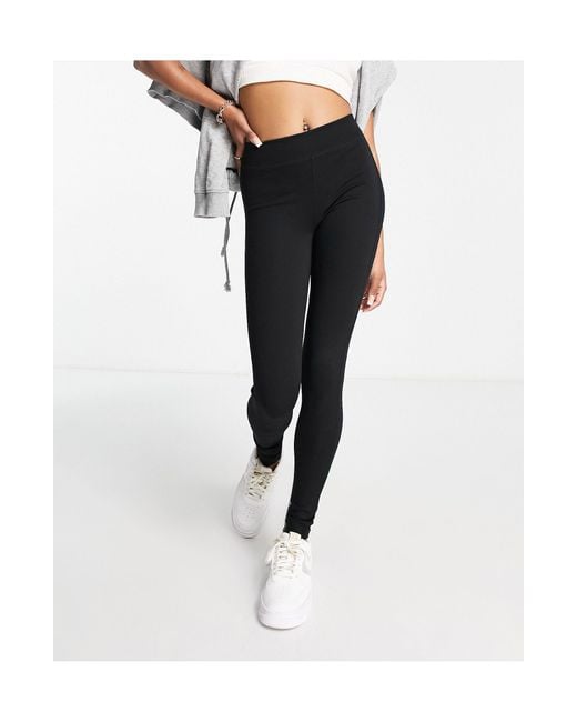 Topshop Unique Full Length Heavy Weight legging With Deep Waistband in  Black